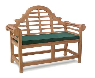 Lutyens-Style 2 Seater Bench Cushion - Green