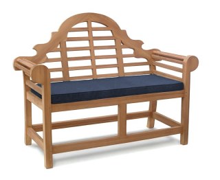 Lutyens-Style 2 Seater Bench Cushion - Blue