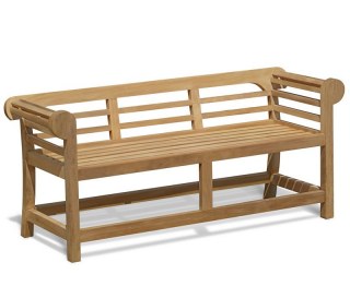 Lutyens-Style Teak Low Back Garden Bench - 1.65m