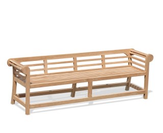 Lutyens-Style Teak Low Back Garden Bench - 2.25m