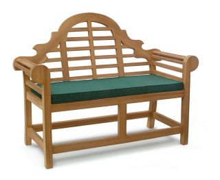 2 Seater Teak Lutyens-Style Bench with Cushion