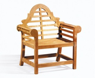 Chinoiserie Style Teak Lutyens-Style Armchair