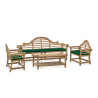 Lutyens-Style 2.25m Bench, Chairs & Coffee Table Teak Patio Set