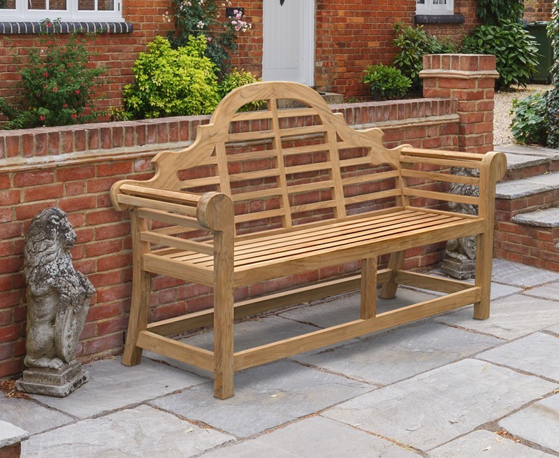 LutyensStyle Teak Garden Bench 1.65m by Jati