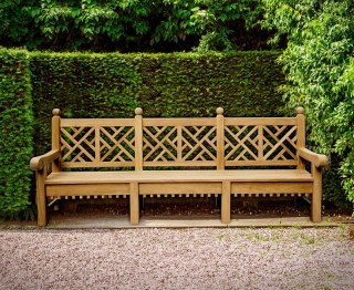 5 Seater Lutyens Style Garden Bench Lattice Back
