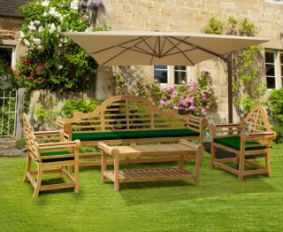 7 Seater Teak Garden Furniture Set Chinoiserie Style