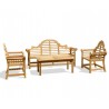 Lutyens-Style 1.95m Bench, Chairs & Winchester Coffee Table Teak Set