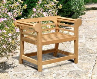 Lutyens-Style Teak Low Back Garden Armchair