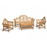 Lutyens-Style 1.95m Bench, Chairs & Coffee Table Teak Patio Set