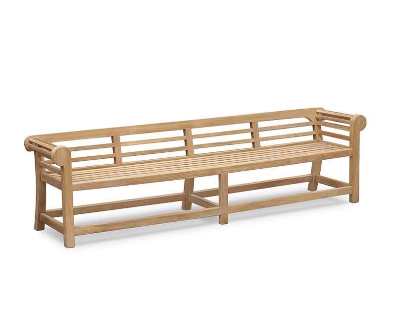 Lutyens Style Teak Low Back Outdoor Bench 27m By Jati