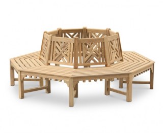Chartwell Decorative Teak Tree Seat, Octagonal – 2.2m