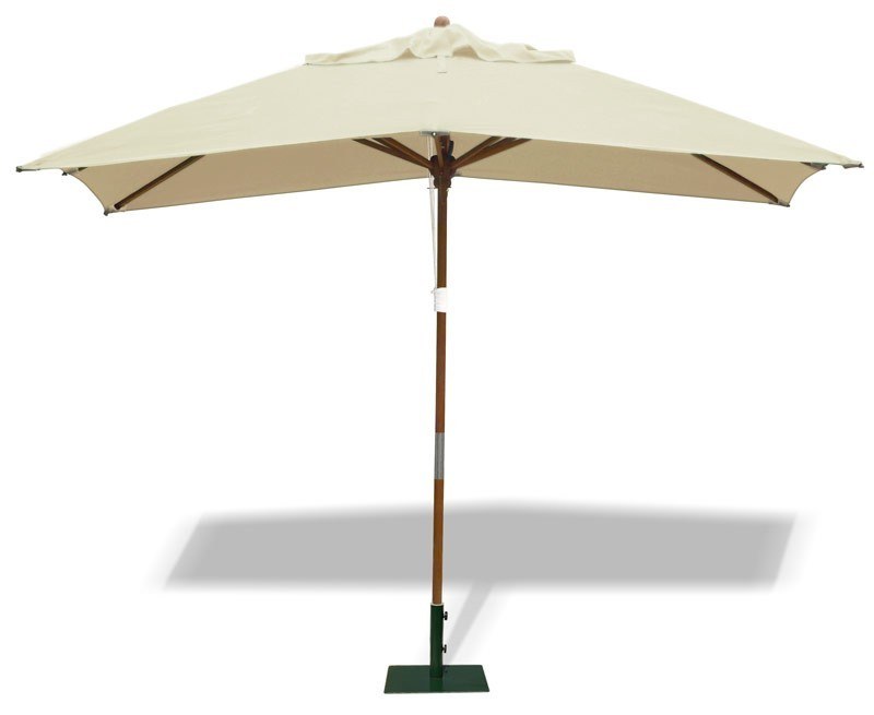 wooden parasol with base