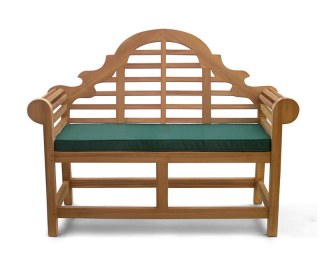 Teak Lutyens-Style Garden Bench with Cushion