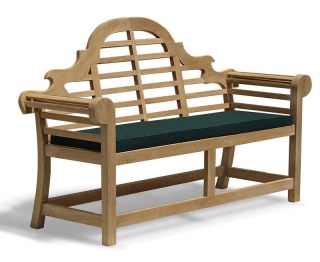 Teak Luchens-Style Bench with Cushion